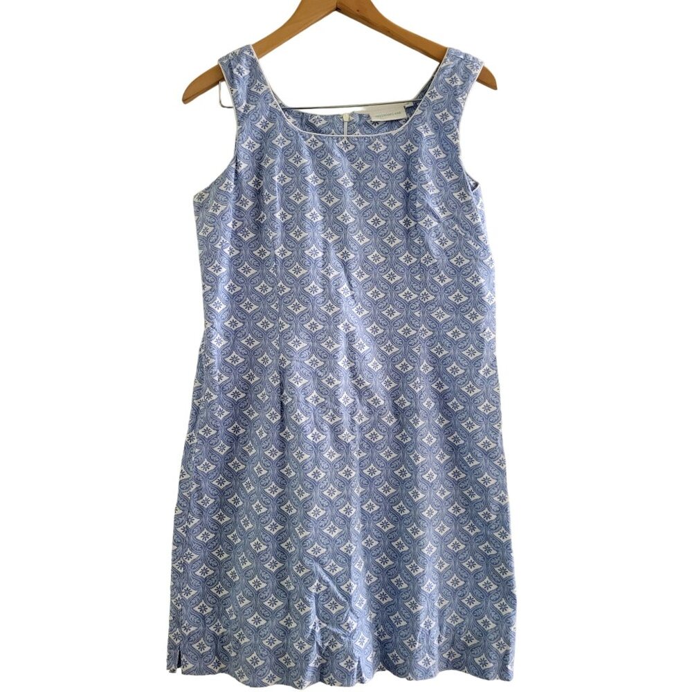 Needham Lane Womens Blue White floral print sheath Dress size 8 Preppy